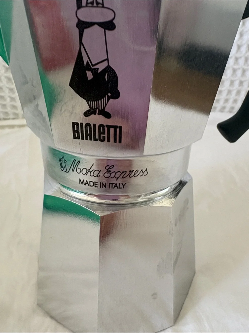 Bialetti Moka Express 6-Cup Stovetop Espresso Maker - Silver with Black Handle